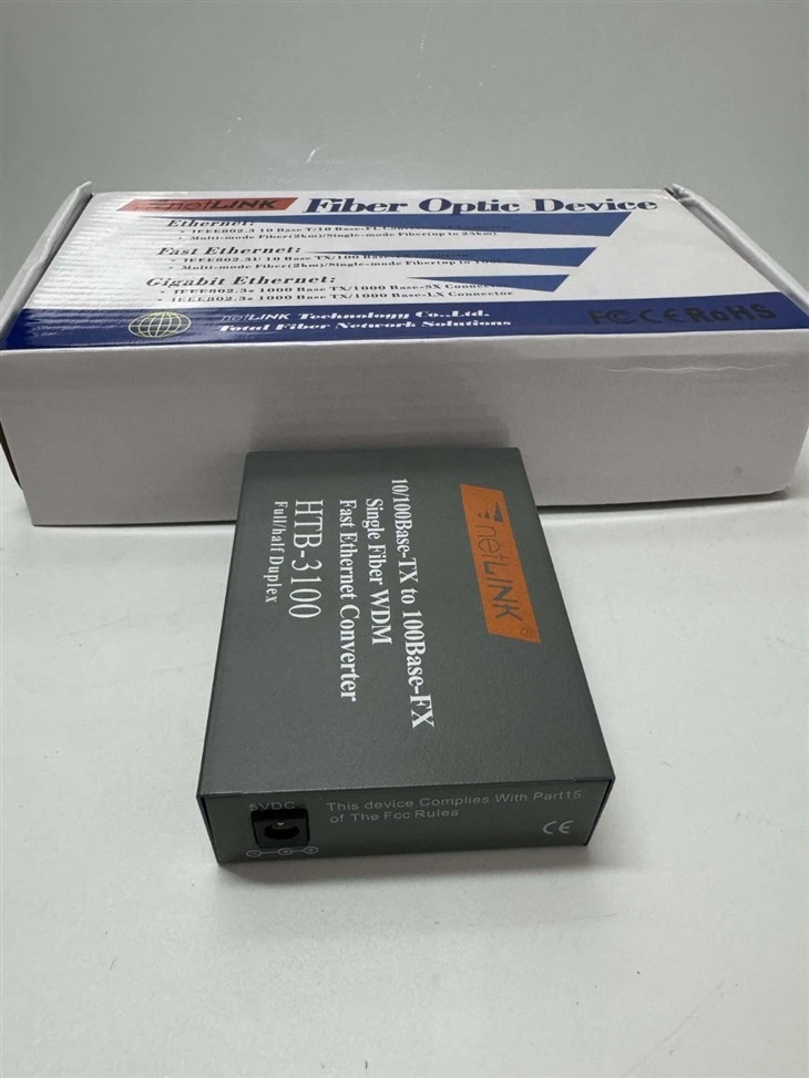 FTTH Fiber Optic Media Converter With 10/100M Netlink 25KM A/B Converter HTB3100